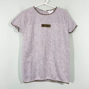 Jacadi Girl's Grey Short Sleeve Knit Top Size 12A